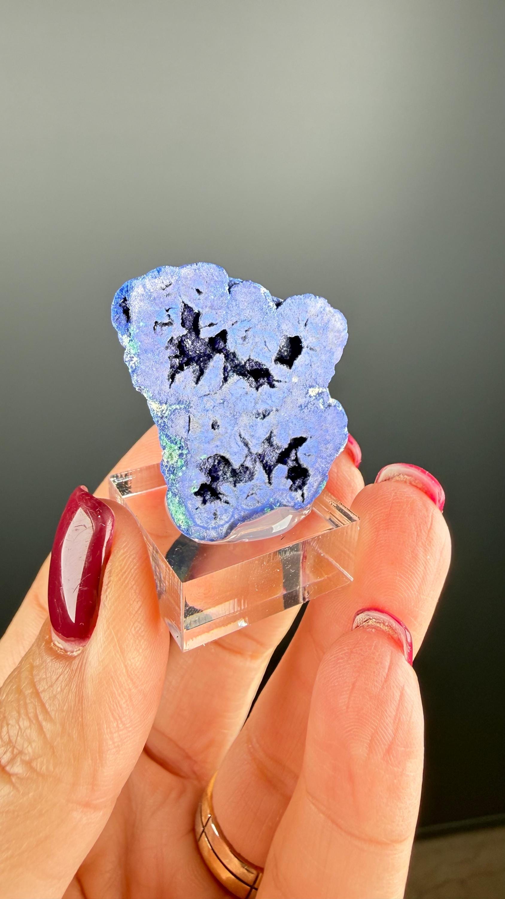 Gem Indigo Blue Azurite Crystal Geode