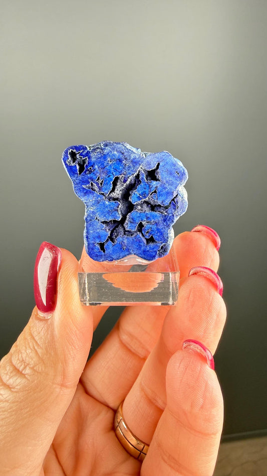 Gem Indigo Blue Azurite Crystal Geode