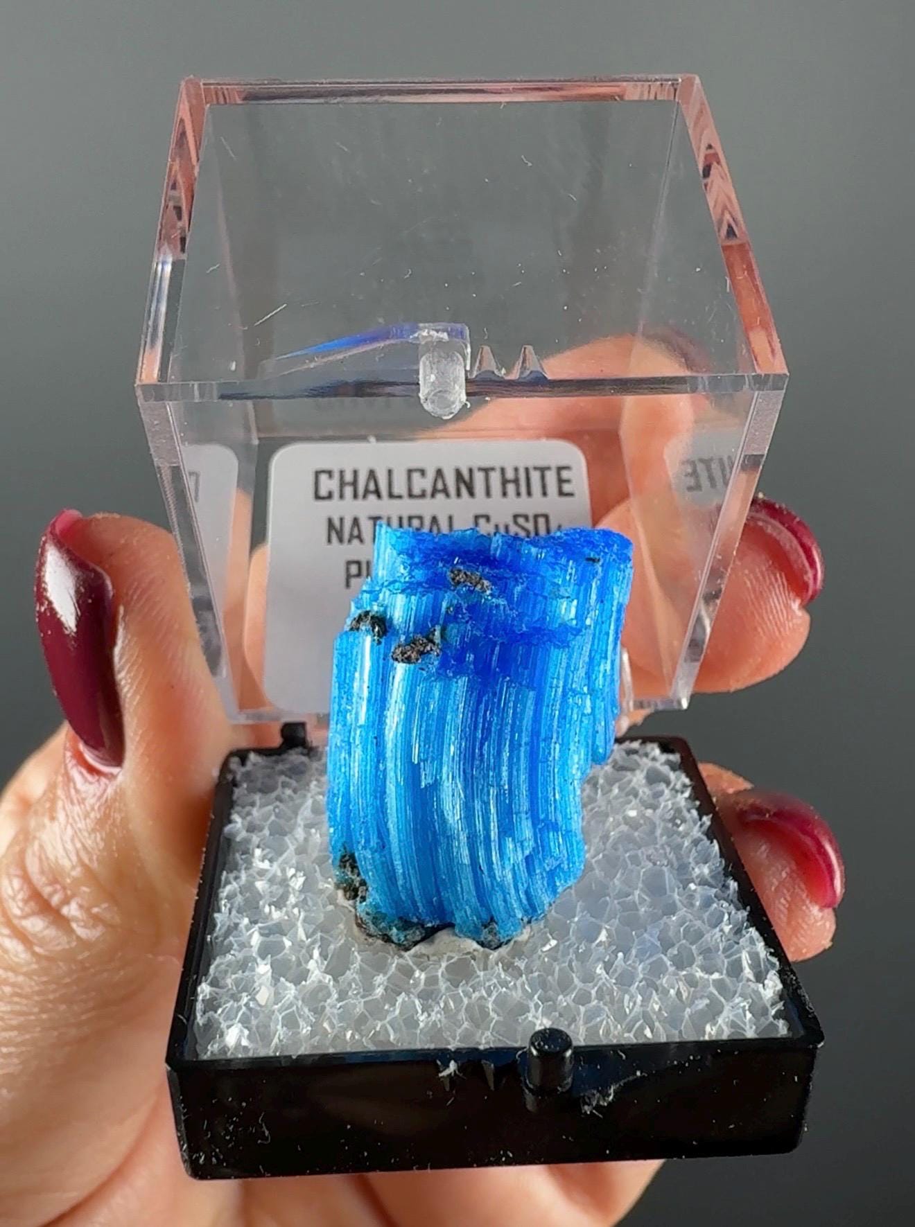 Chalcanthite Specimen from Planet Mine Arizona (with display box)