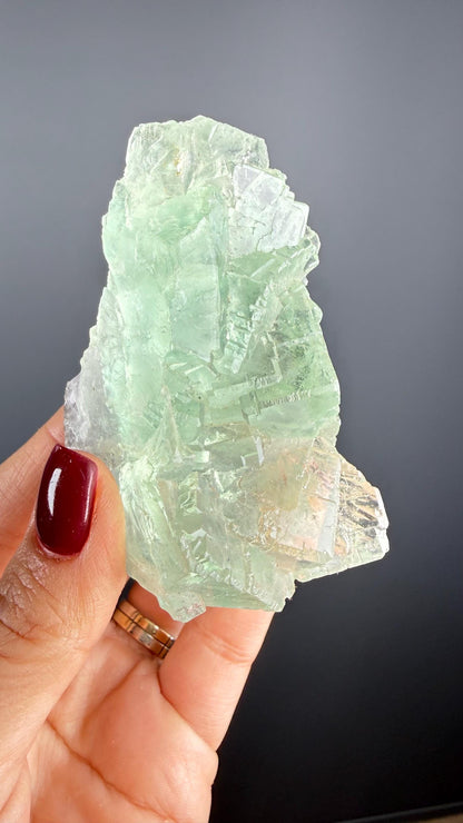 Gemmy Green & Purple Fluorite Crystal