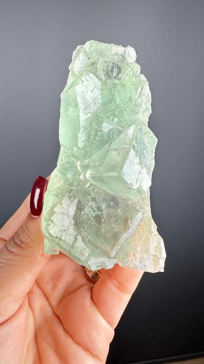 Gemmy Green & Purple Fluorite Crystal