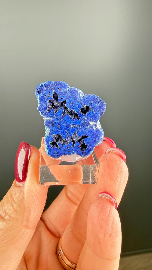 Gem Indigo Blue Azurite Crystal Geode