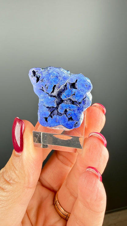 Gem Indigo Blue Azurite Crystal Geode