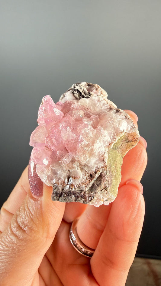 Pink Cobalto Calcite Geode from Morocco