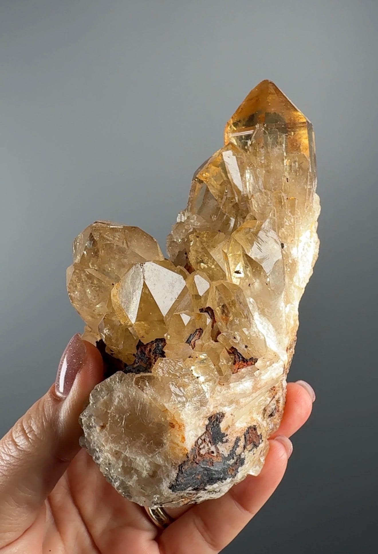 Kundalini Citrine Point: Raw Congo Quartz Crystal, Chakra Healing