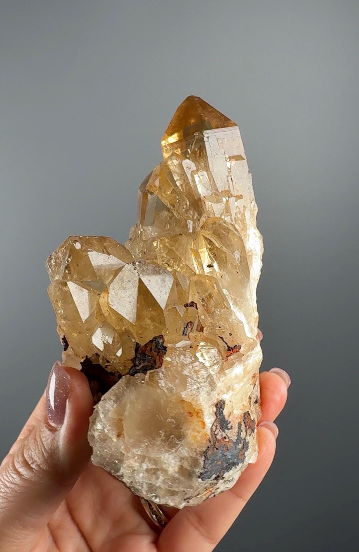 Kundalini Citrine Point: Raw Congo Quartz Crystal, Chakra Healing