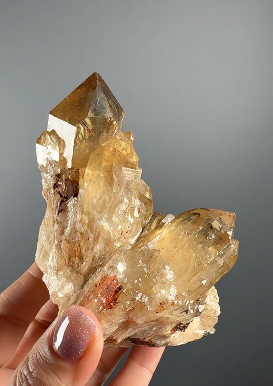 Kundalini Citrine Point: Raw Congo Quartz Crystal, Chakra Healing