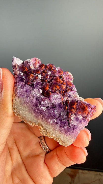 Amethyst Crystal Cluster – Red-Purple Amethsyt from India