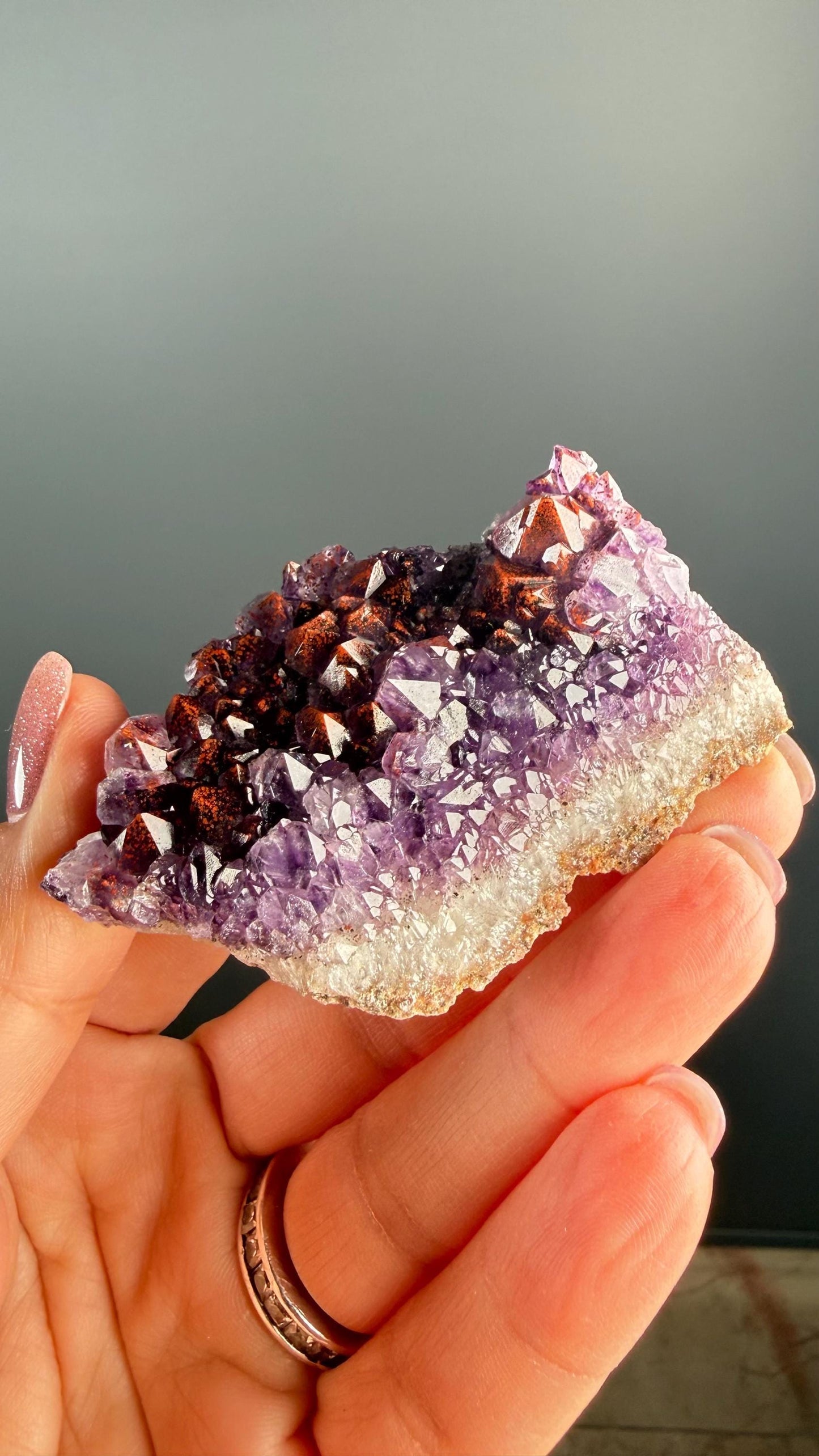 Amethyst Crystal Cluster – Red-Purple Amethsyt from India