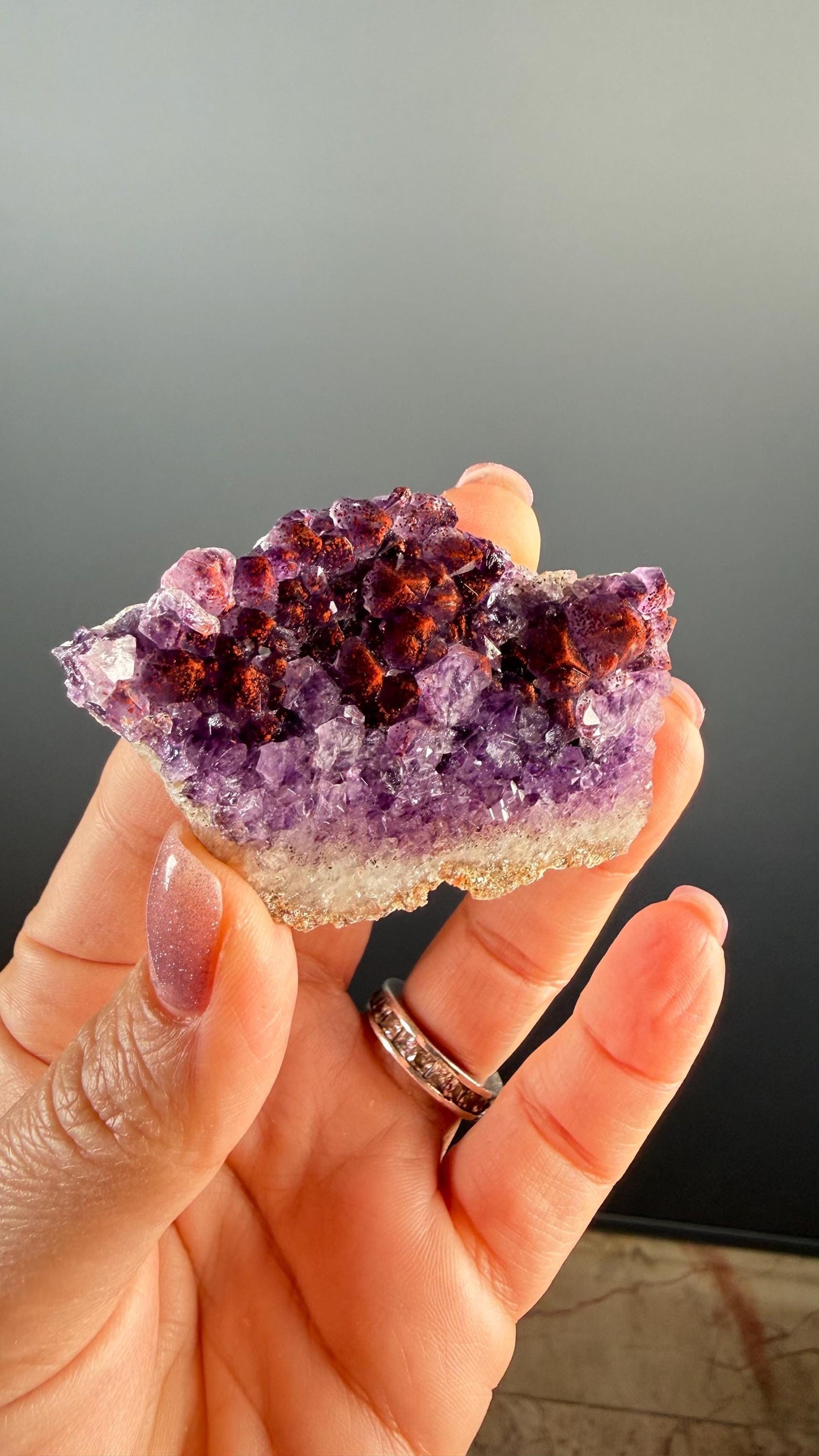 Amethyst Crystal Cluster – Red-Purple Amethsyt from India