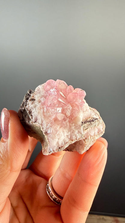 Pink Cobalto Calcite Geode from Morocco