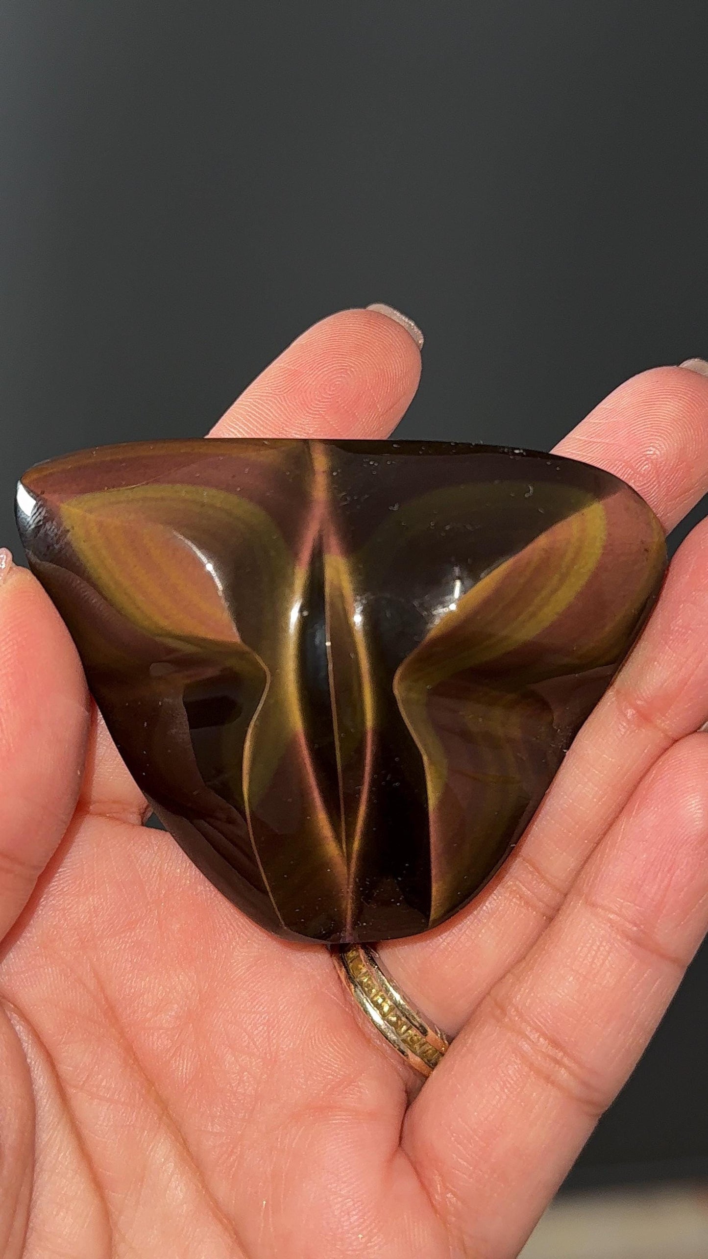 Handcarved Rainbow Obsidian, Butterfly Shaped