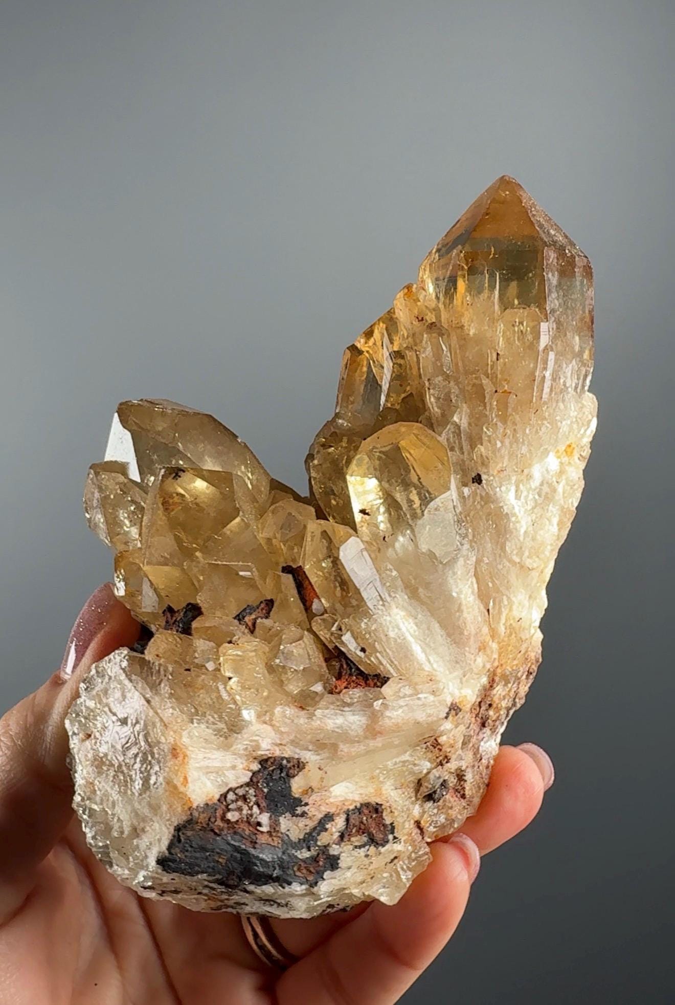 Kundalini Citrine Point: Raw Congo Quartz Crystal, Chakra Healing