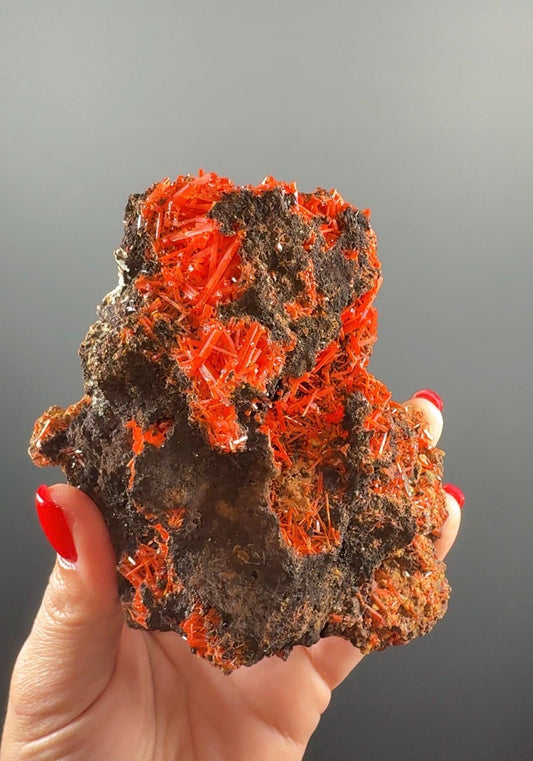 Orange Crocoite Crystal Specimen