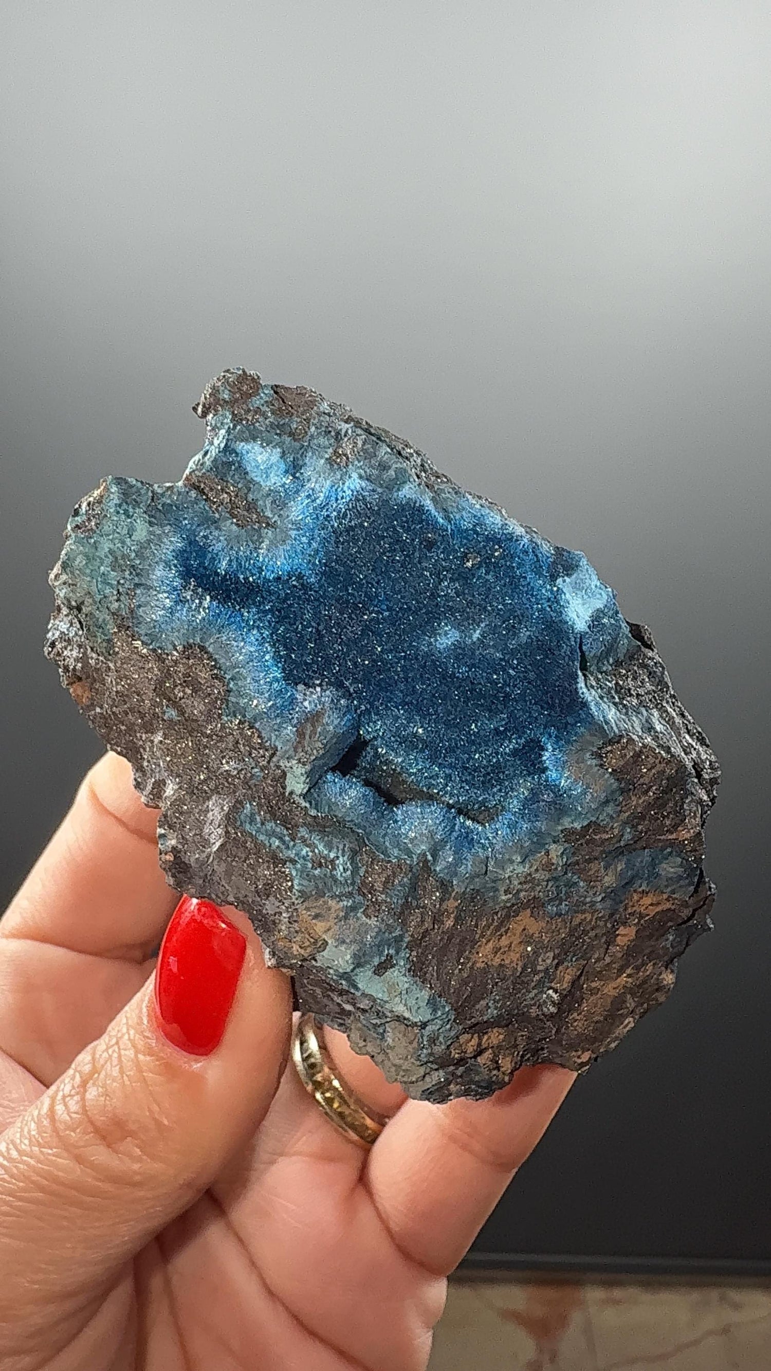 Rare! Blue Shattuckite Crystal From Mesopotamia mine, Khorixas, Namibia
