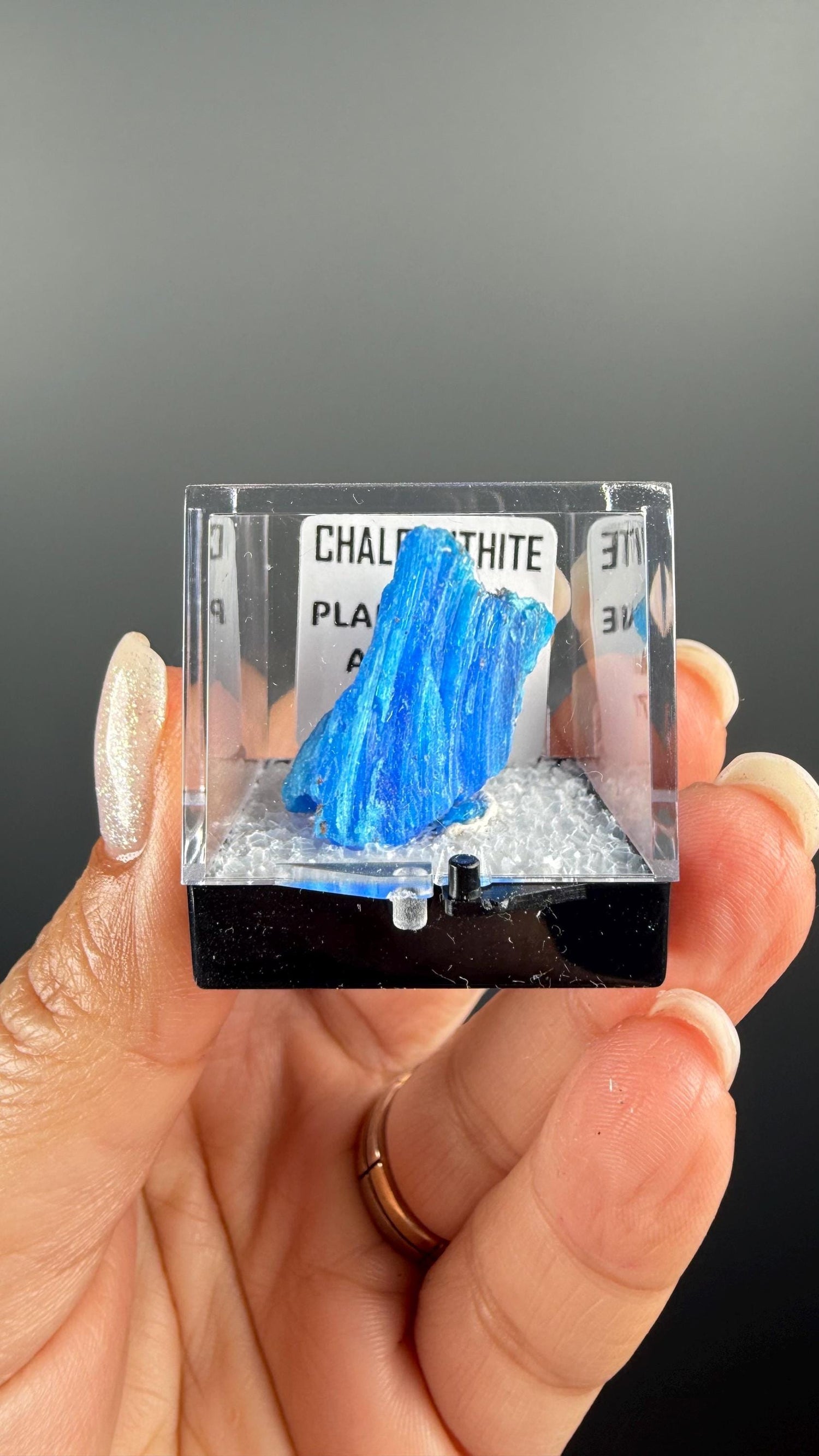 Chalcanthite Specimen from Planet Mine Arizona (with display box)