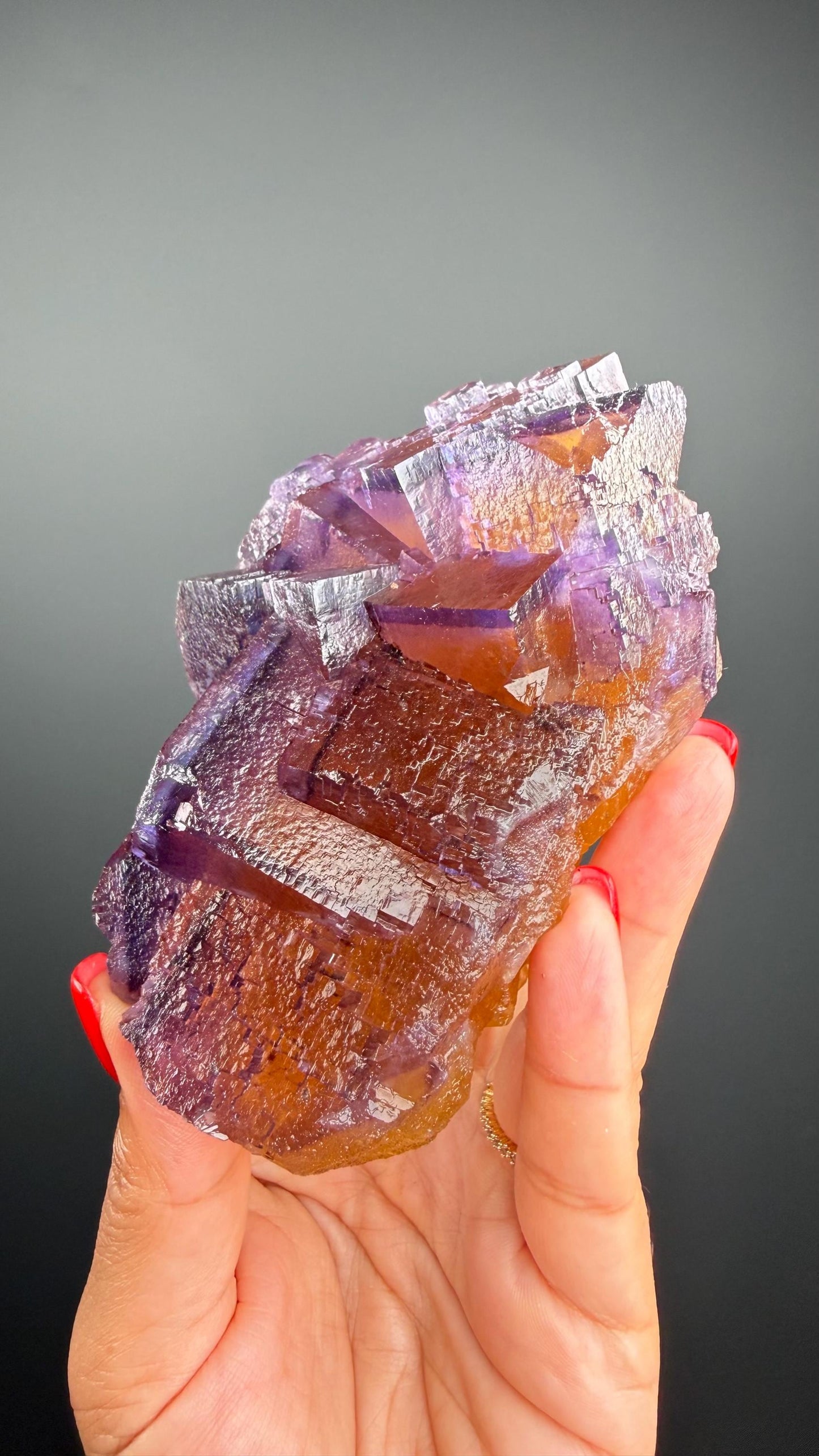 Zoning Fluorite Crystal Minerva Mine, Illinois, USA