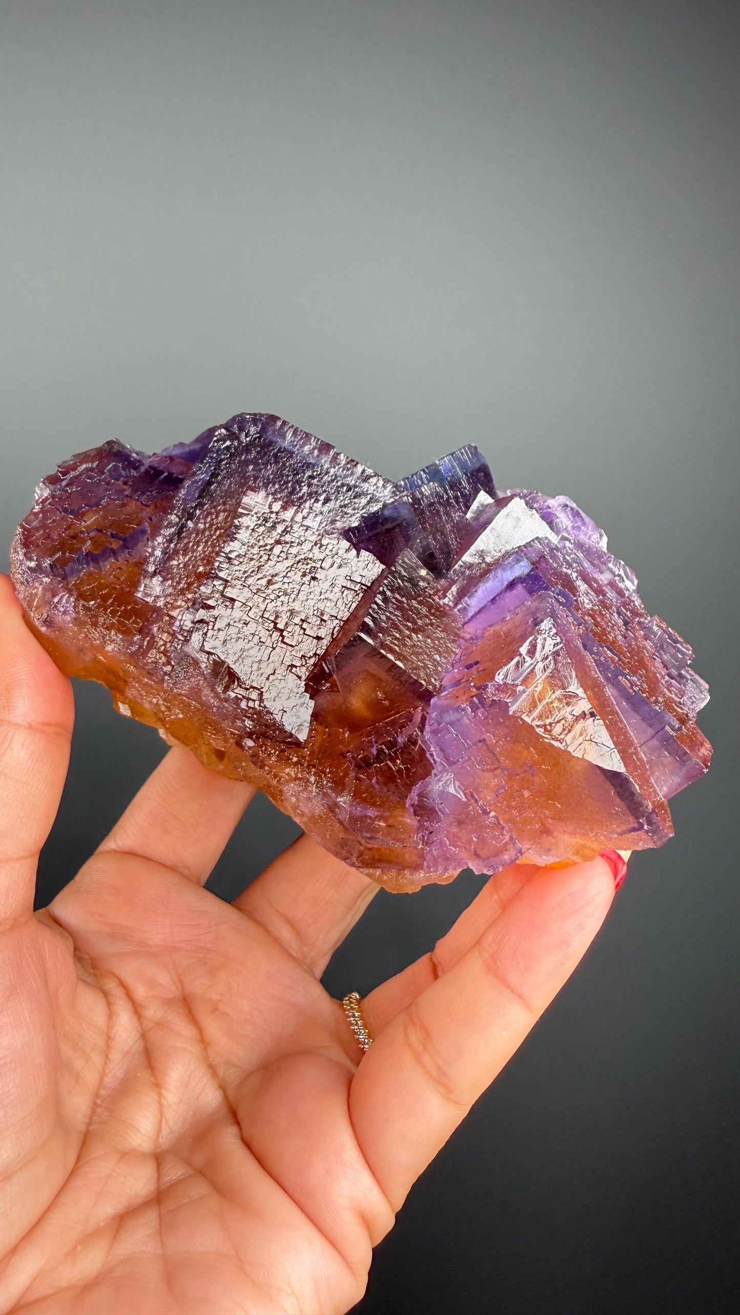Zoning Fluorite Crystal Minerva Mine, Illinois, USA