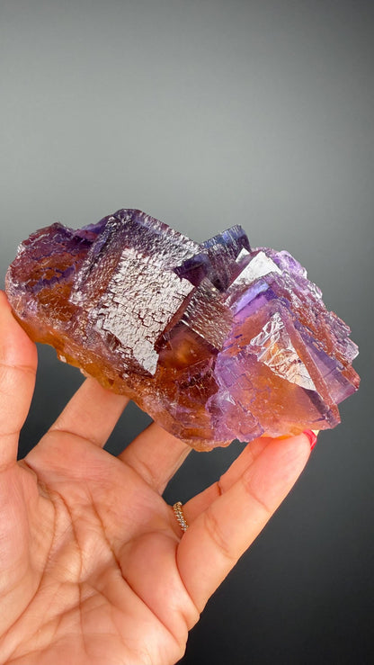 Zoning Fluorite Crystal Minerva Mine, Illinois, USA