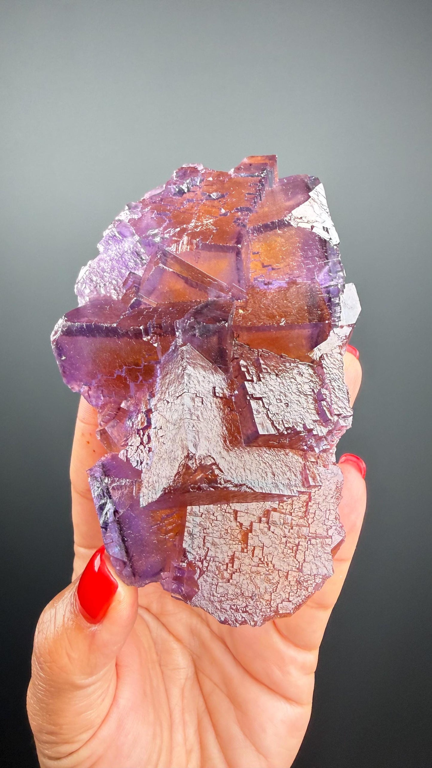 Zoning Fluorite Crystal Minerva Mine, Illinois, USA