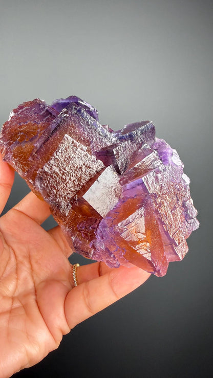 Zoning Fluorite Crystal Minerva Mine, Illinois, USA