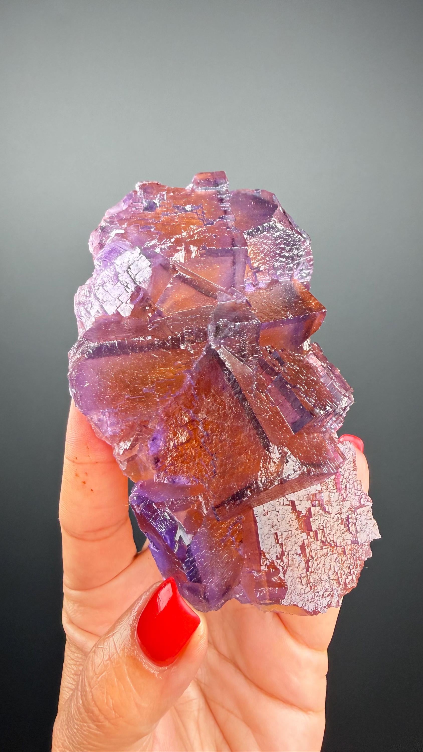 Zoning Fluorite Crystal Minerva Mine, Illinois, USA