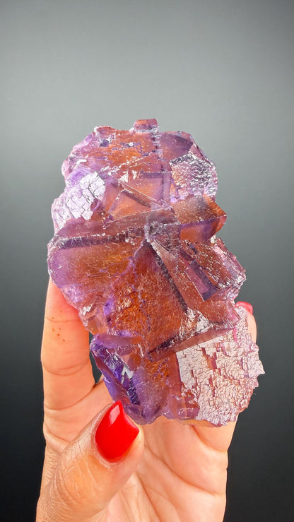 Zoning Fluorite Crystal Minerva Mine, Illinois, USA