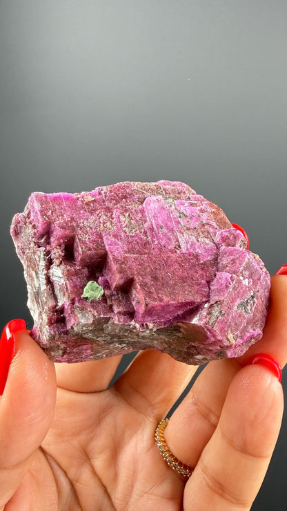 Pink Cobalto Calcite with Dolomite and Malachite Mineral Specimen