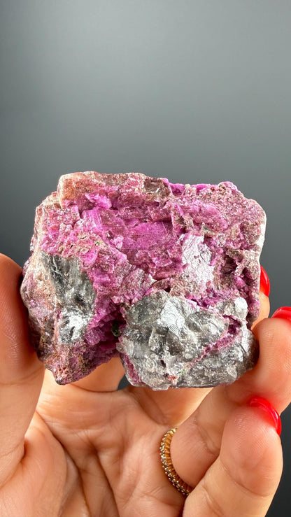 Pink Cobalto Calcite with Dolomite and Malachite Mineral Specimen