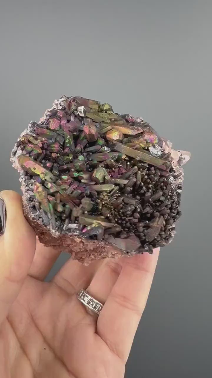 Rare, New Find! Iridescent Colorful Goethite with Quartz Specimen