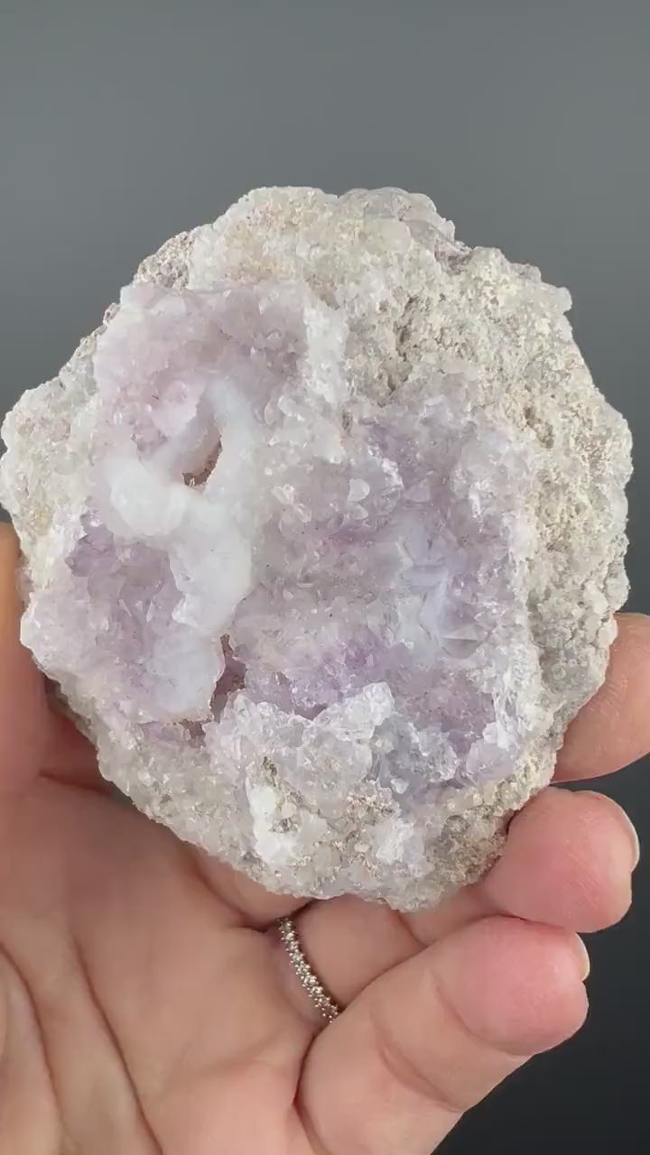 Interesting Piece! UV Reactive Hyalite Opal Geode from Mexico, Hyalite Opal