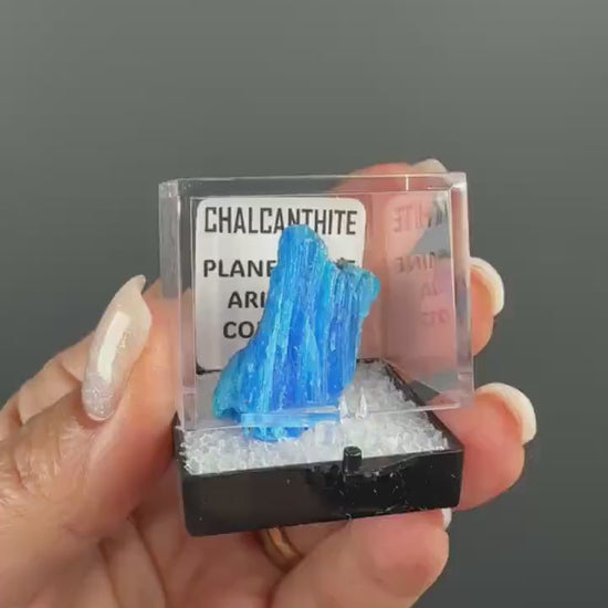 Chalcanthite Specimen from Planet Mine Arizona (with display box)