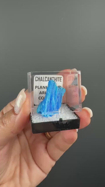 Chalcanthite Specimen from Planet Mine Arizona (with display box)
