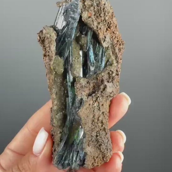 Gemmy Blue Green Vivianite, Vivianite Crystal