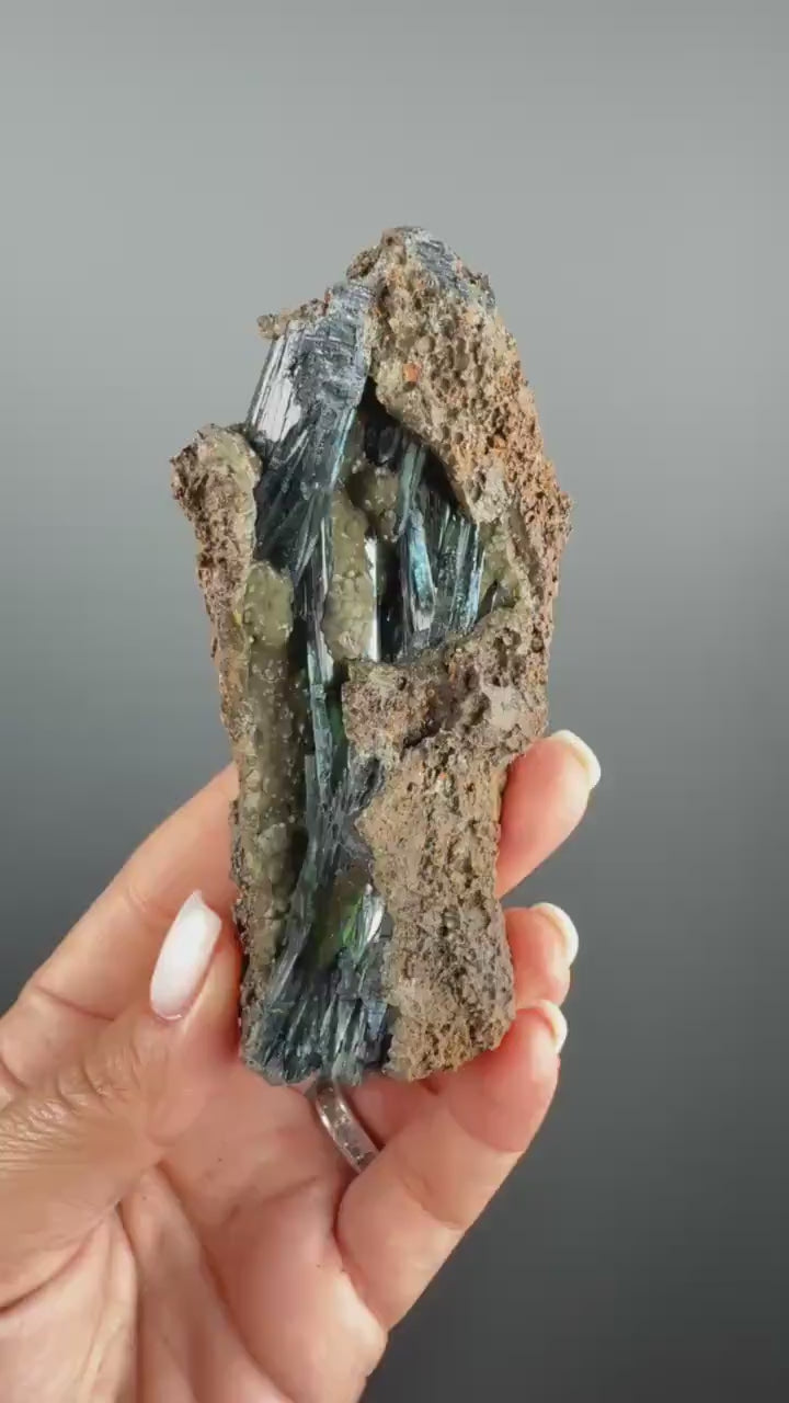 Gemmy Blue Green Vivianite, Vivianite Crystal