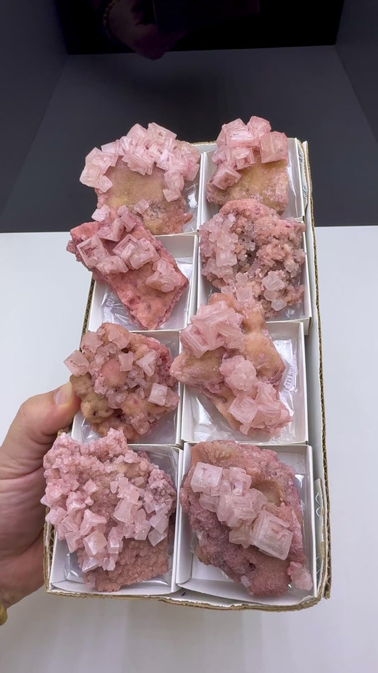 Pink Halite Crystal - 8 Pieces Lot