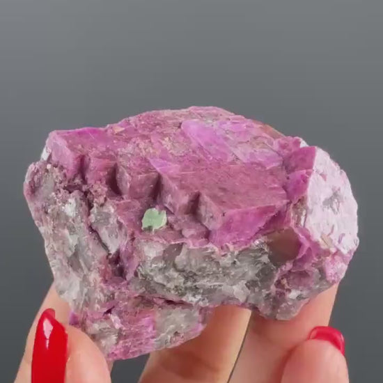 Pink Cobalto Calcite with Dolomite and Malachite  Mineral Specimen