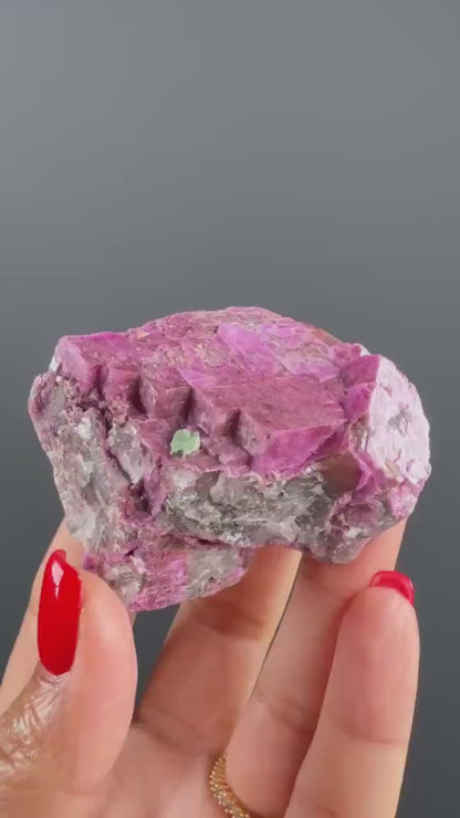 Pink Cobalto Calcite with Dolomite and Malachite  Mineral Specimen