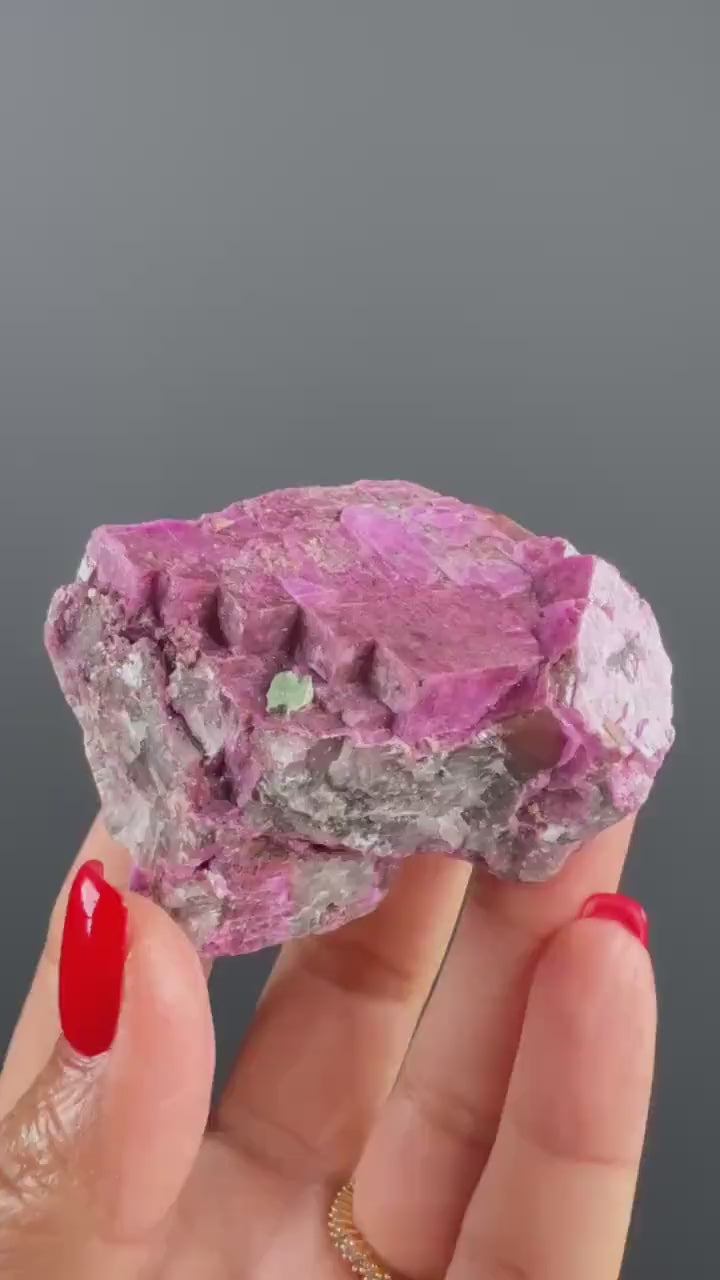 Pink Cobalto Calcite with Dolomite and Malachite  Mineral Specimen