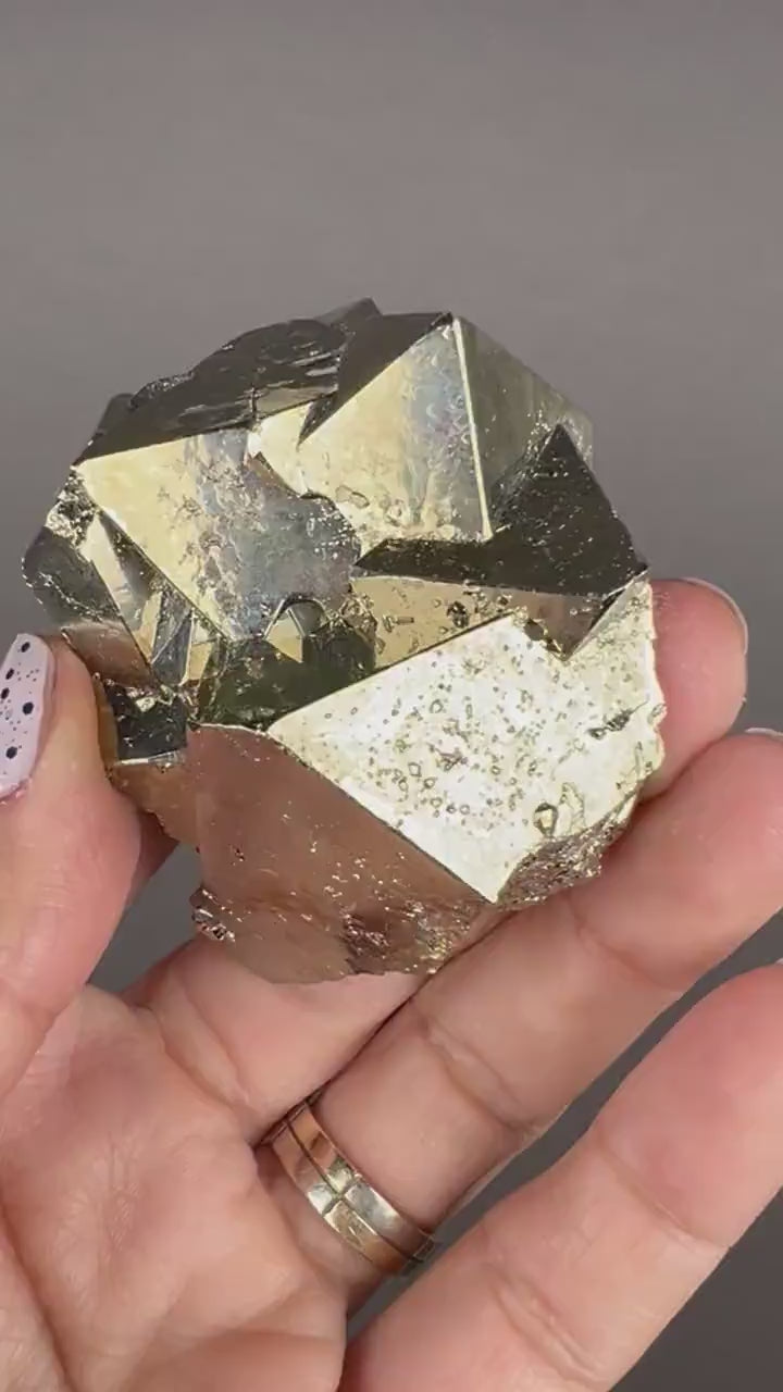 Protection, Enhances and Prosperity... Lustrous octahedral Pyrites from Peru, Pyrite Specimen