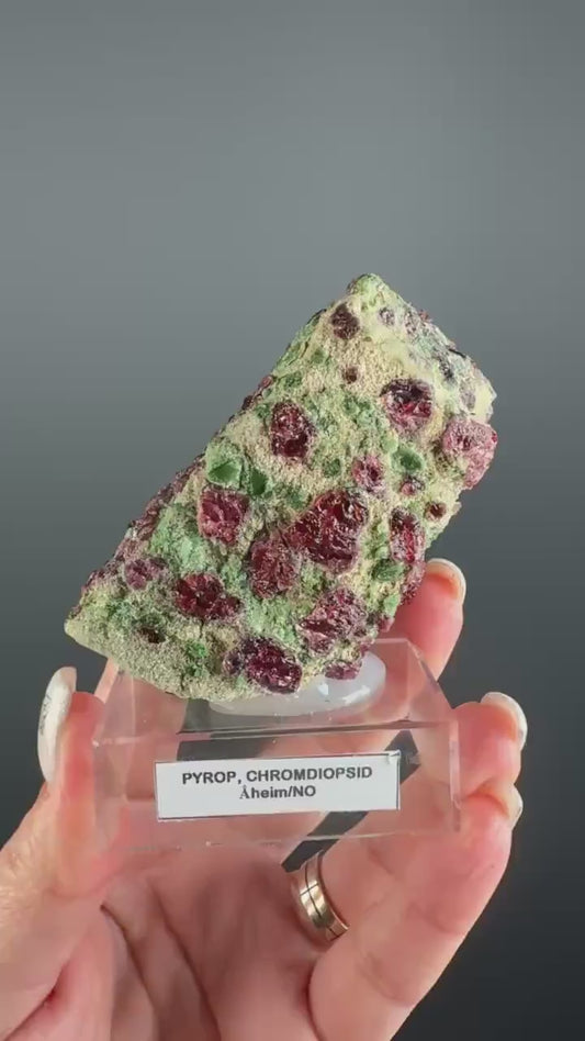 Rare! Pyrope Garnet with Chrom Diopsite Specimen