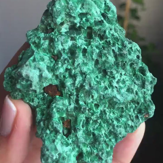 Beautiful Piece! Velvety Green Fibrous Malachite Mineral Specimen, Stone of Transformation