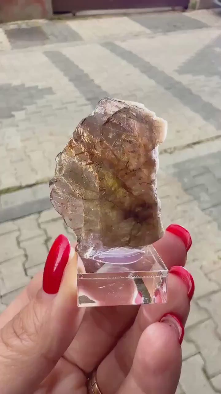 Unique! Pleochroic Manganese Axinite Crystal from Nausherwani Mine, Pakistan