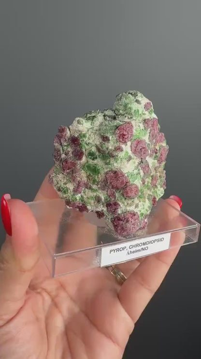 Rare! Pyrope Garnet with Chrom Diopsite Specimen