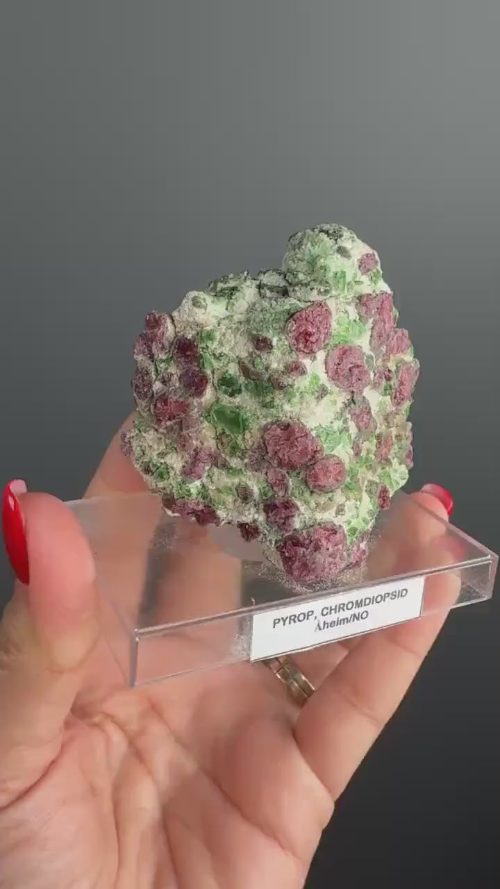 Rare! Pyrope Garnet with Chrom Diopsite Specimen