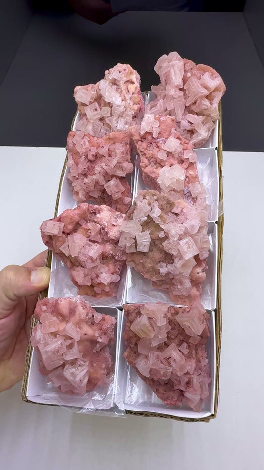 Pink Halite Crystal - 8 Pieces Lot