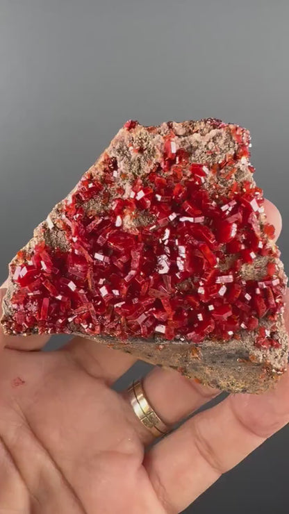 Beautiful Piece! Red Vanadinite Crystal Specimen, Vanadinite Crystal