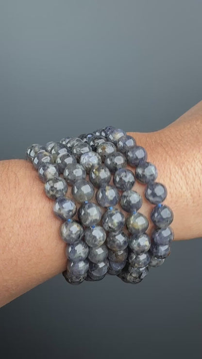 8 MM Iolite Bracelets (3 Pieces)