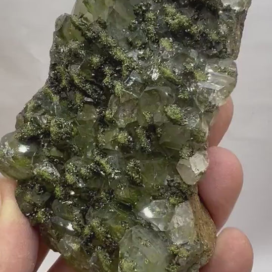 Quartz with Epidote Crystal Specimen, Epidote Quartz