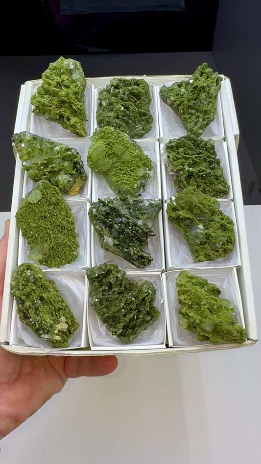 Extra Sparkly Green Epidote with Quartz Specimen Lot